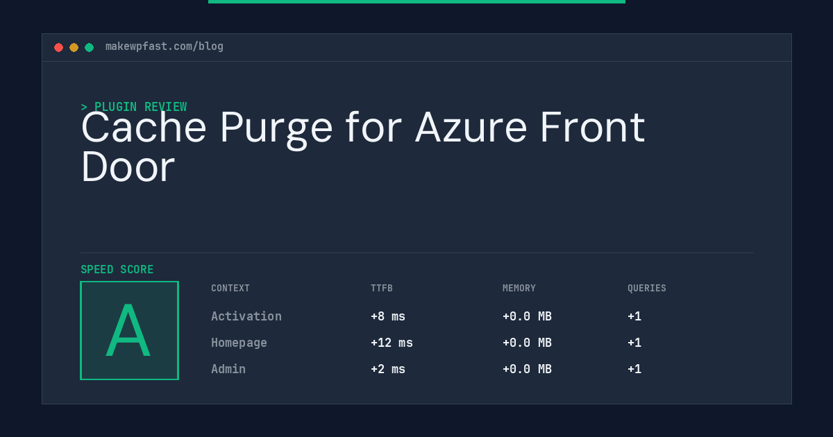 Cache Purge for Azure Front Door - MakeWPFast