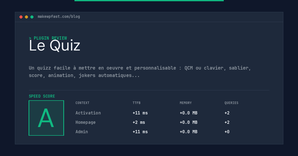 Le Quiz - MakeWPFast