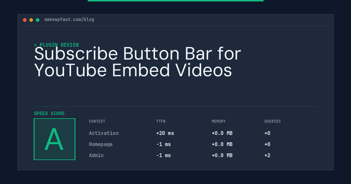 Subscribe Button Bar for YouTube Embed Videos - MakeWPFast