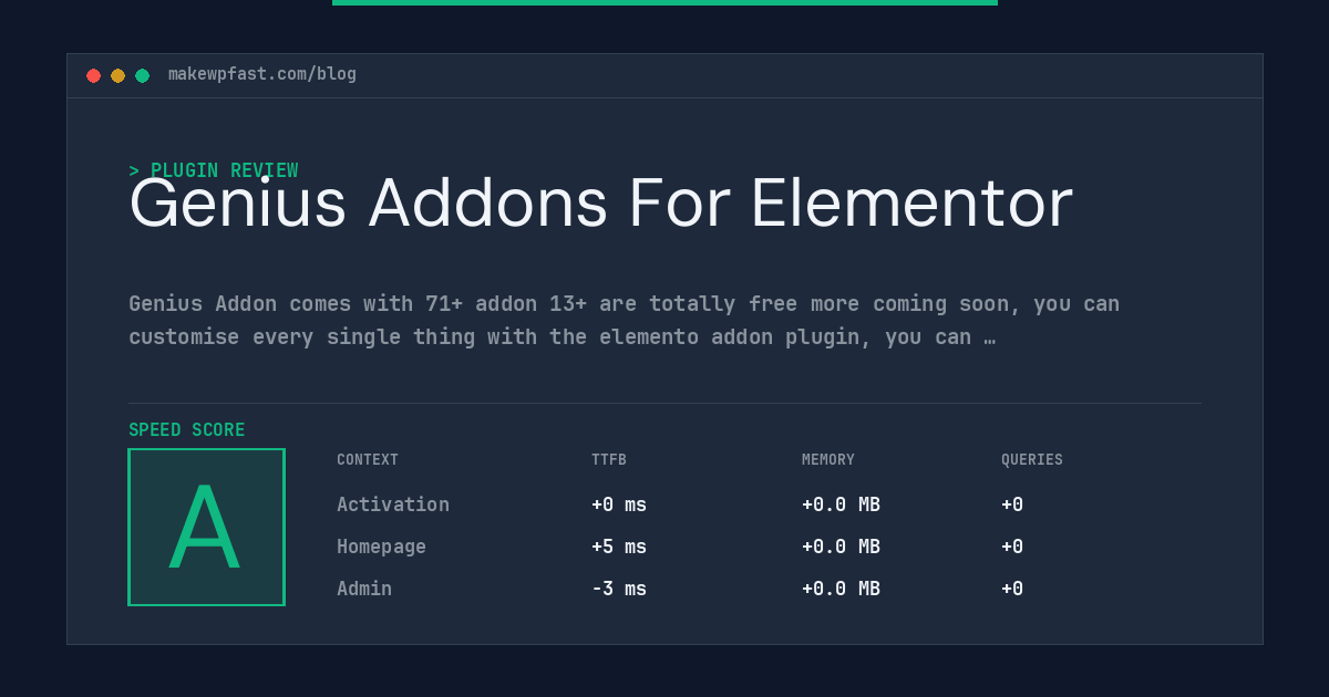 Genius Addons For Elementor - MakeWPFast
