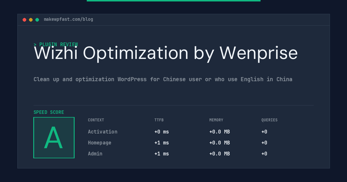 Wizhi Optimization by Wenprise - MakeWPFast