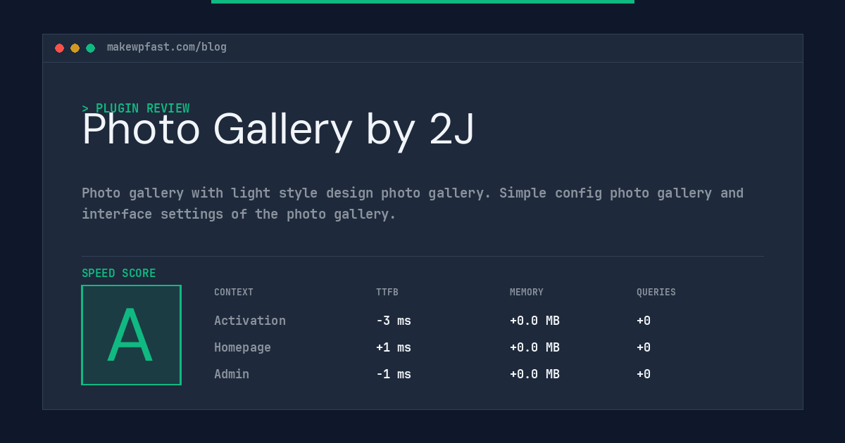 Photo Gallery by 2J - MakeWPFast