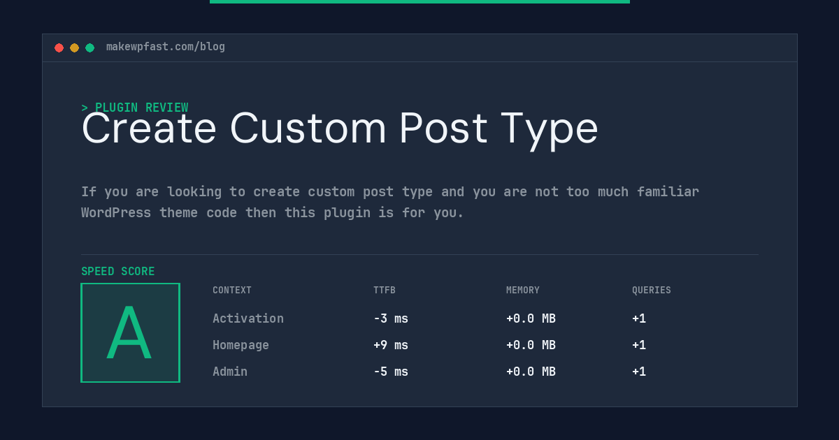 Create Custom Post Type - MakeWPFast