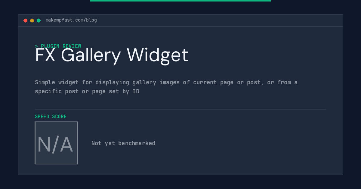 FX Gallery Widget - MakeWPFast