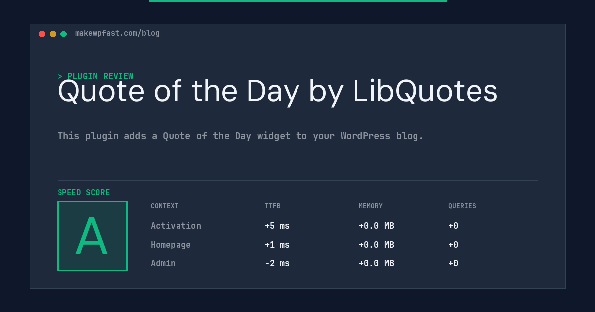Quote of the Day by LibQuotes - MakeWPFast