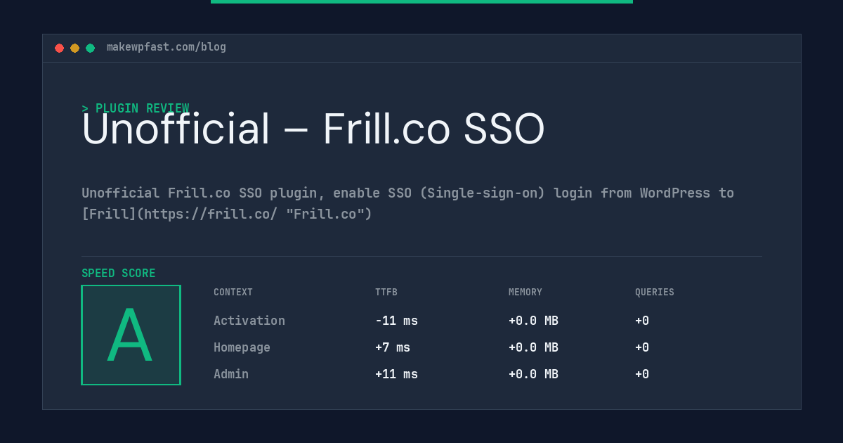 Unofficial – Frill.co SSO - MakeWPFast