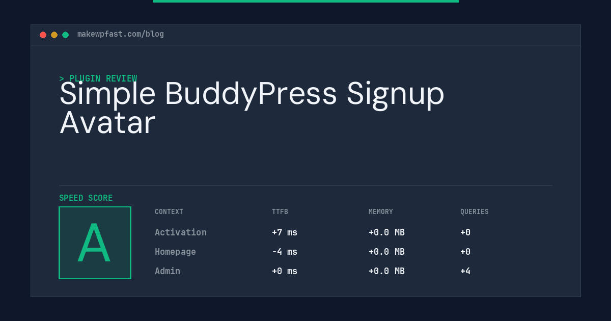 Simple BuddyPress Signup Avatar - MakeWPFast