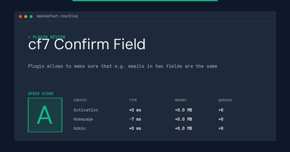cf7 Confirm Field - MakeWPFast