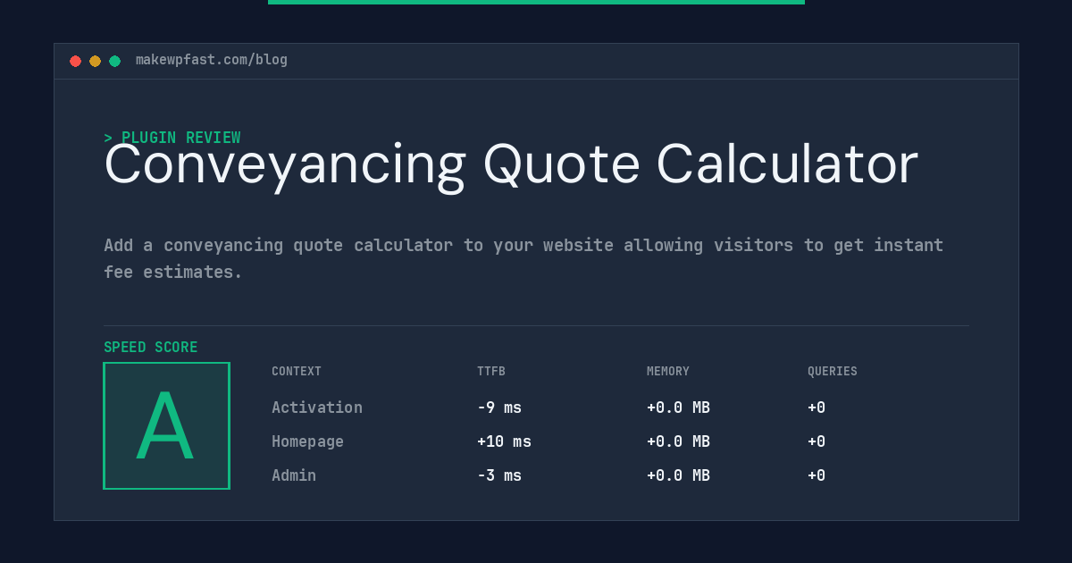 Conveyancing Quote Calculator - MakeWPFast