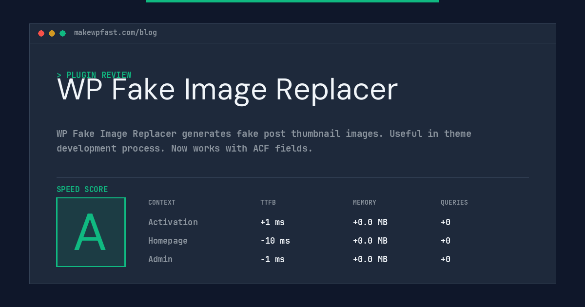 WP Fake Image Replacer - MakeWPFast
