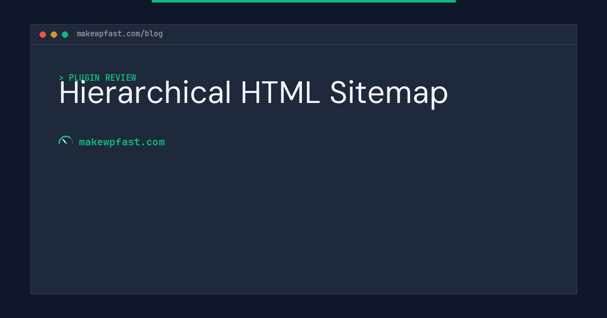 Hierarchical HTML Sitemap - MakeWPFast