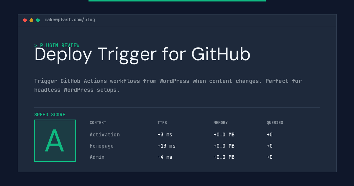 Deploy Trigger for GitHub - MakeWPFast
