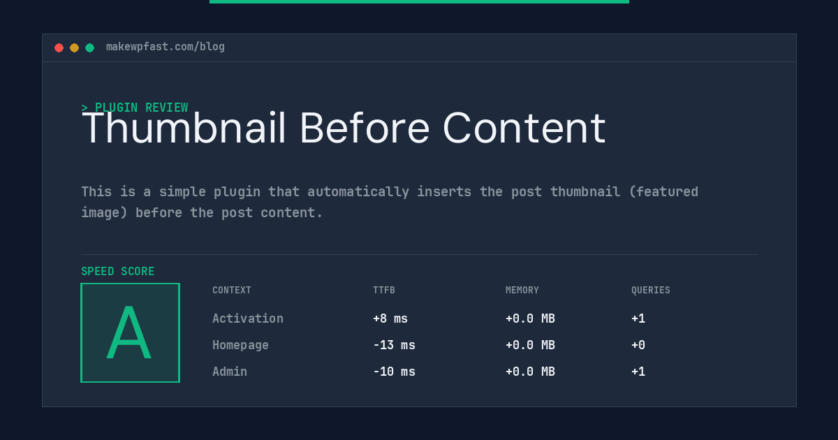 Thumbnail Before Content - MakeWPFast