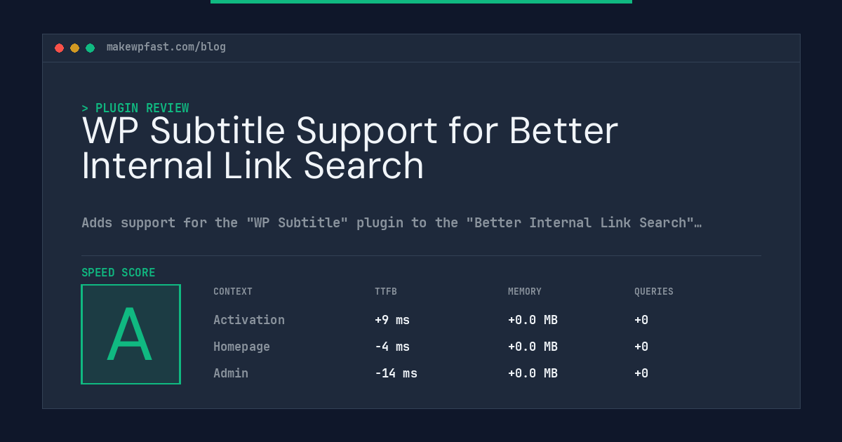 WP Subtitle Support for Better Internal Link Search - MakeWPFast