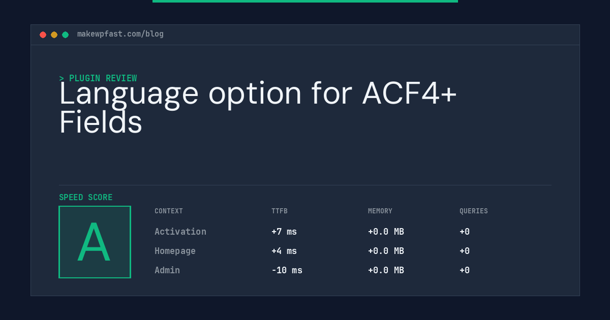 Language option for ACF4+ Fields - MakeWPFast