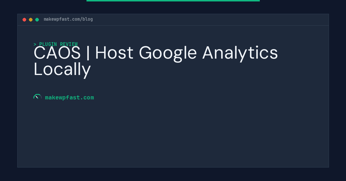 CAOS | Host Google Analytics Locally - MakeWPFast