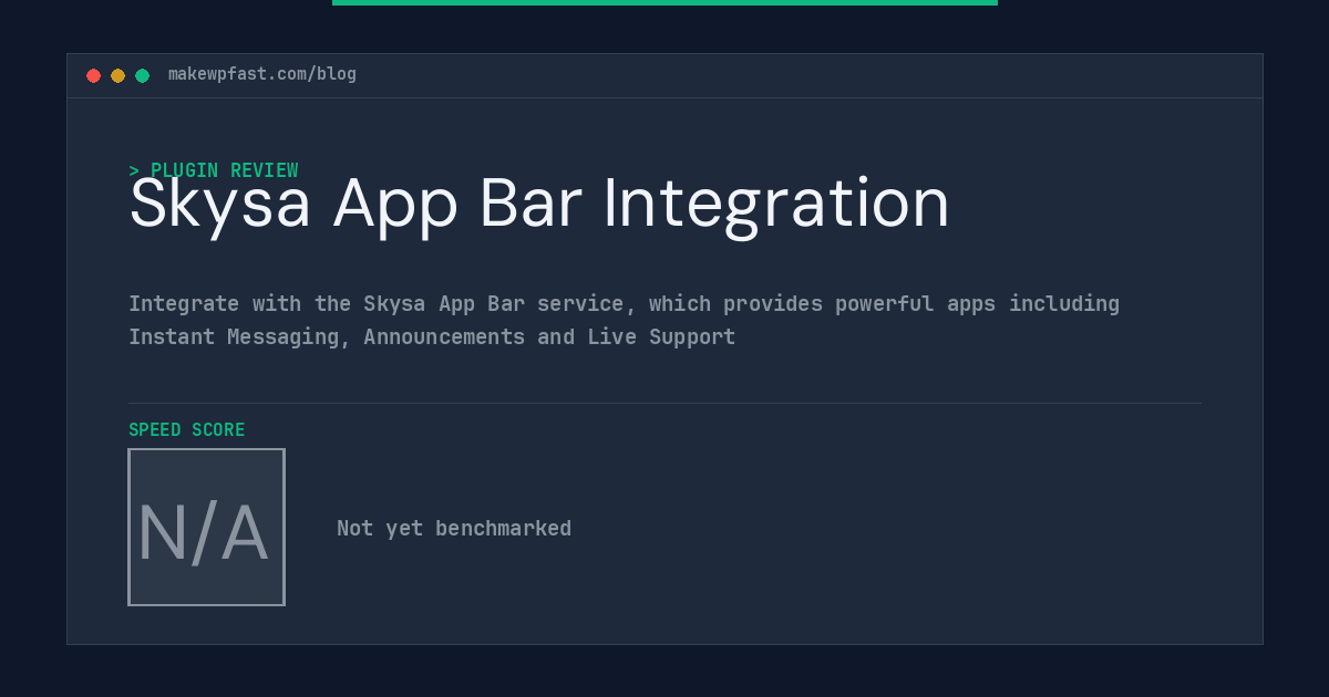 Skysa App Bar Integration - MakeWPFast