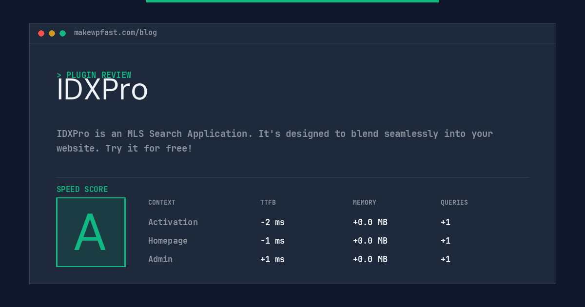 IDXPro - MakeWPFast