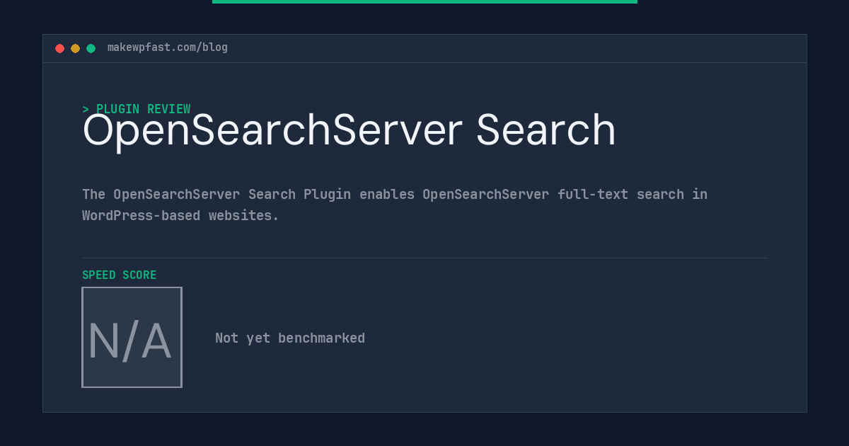 OpenSearchServer Search - MakeWPFast