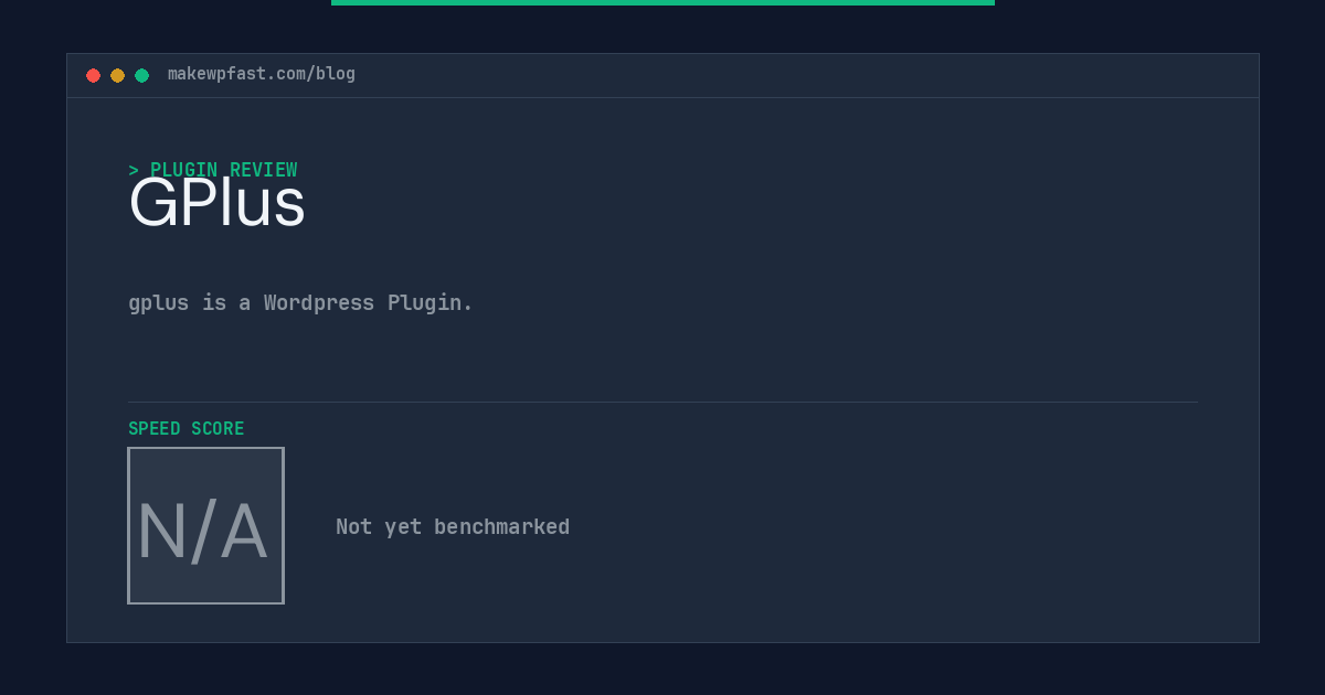 GPlus - MakeWPFast