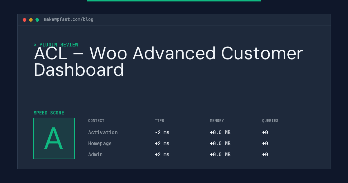 ACL – Woo Advanced Customer Dashboard - MakeWPFast