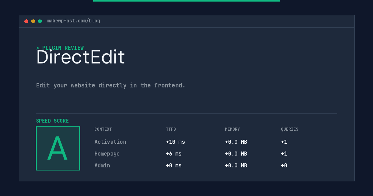 DirectEdit - MakeWPFast