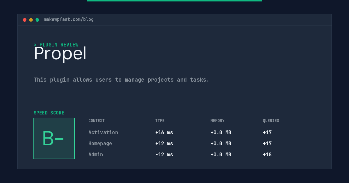 Propel - MakeWPFast