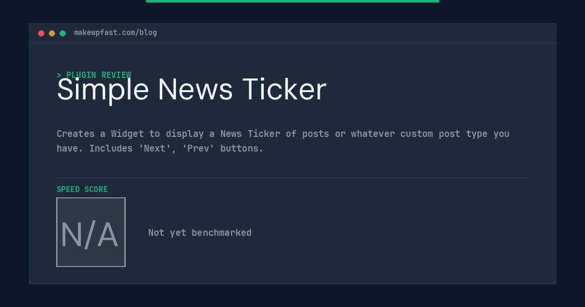 Simple News Ticker - MakeWPFast