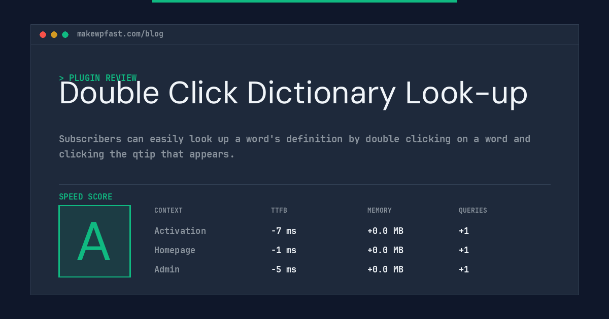 Double Click Dictionary Look-up - MakeWPFast