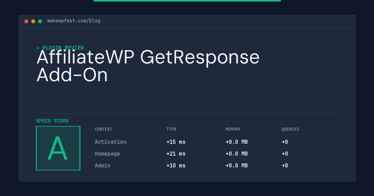 AffiliateWP GetResponse Add-On - MakeWPFast