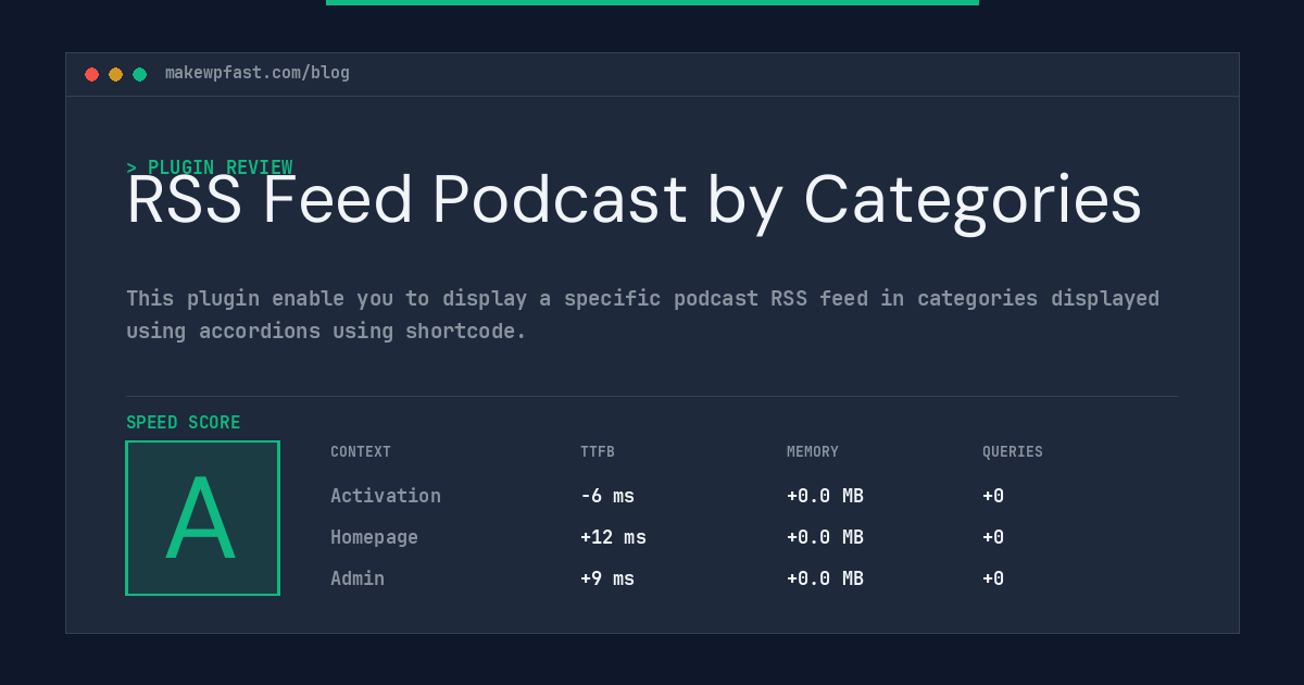 RSS Feed Podcast by Categories - MakeWPFast
