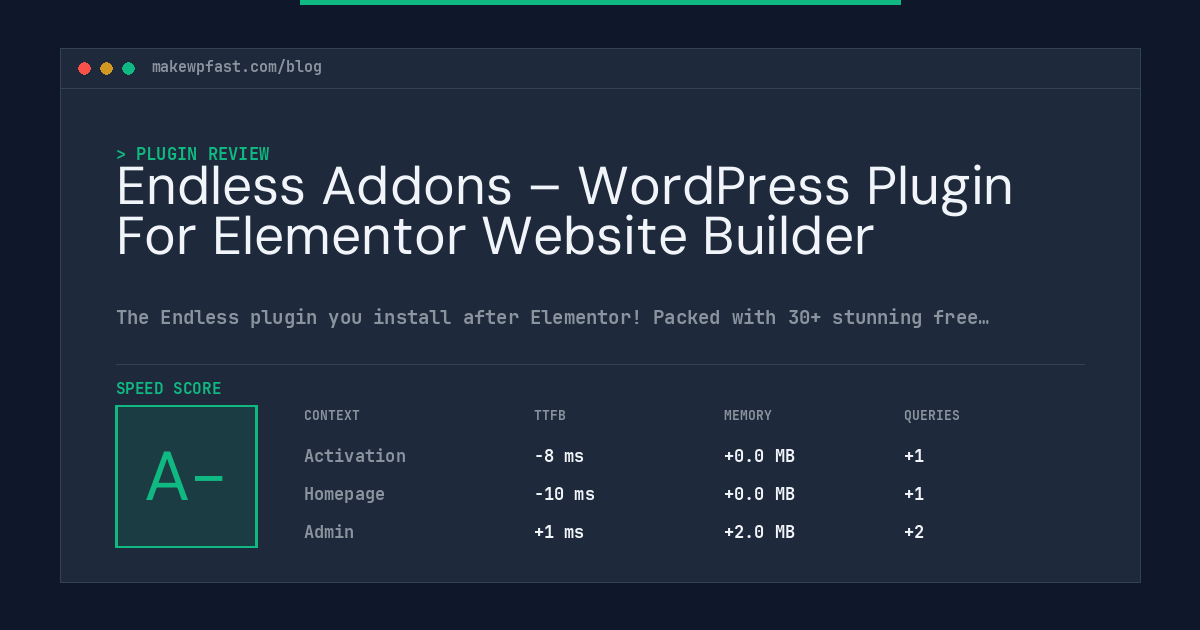 Endless Addons – WordPress Plugin For Elementor Website Builder - MakeWPFast