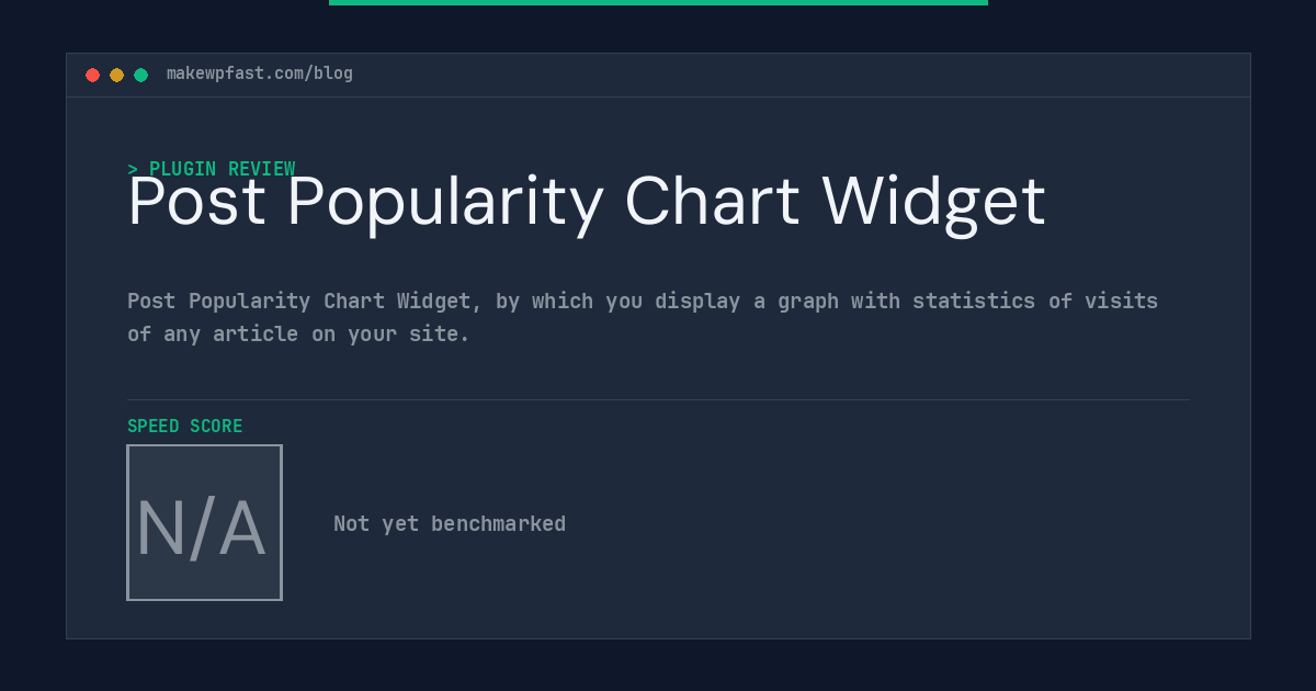 Post Popularity Chart Widget - MakeWPFast