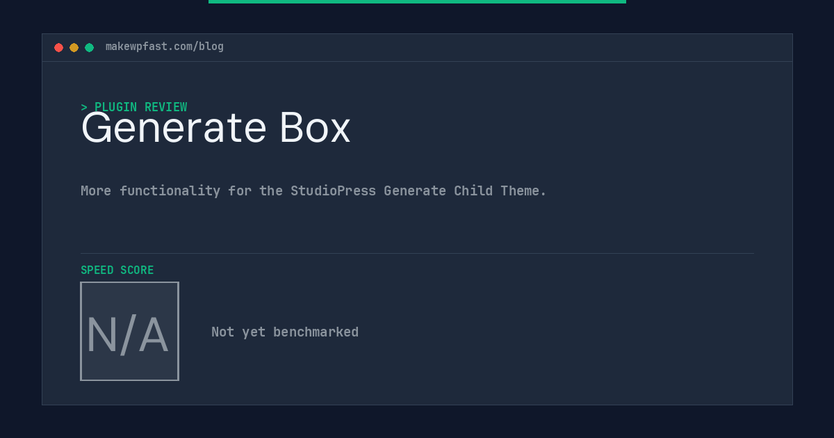 Generate Box - MakeWPFast