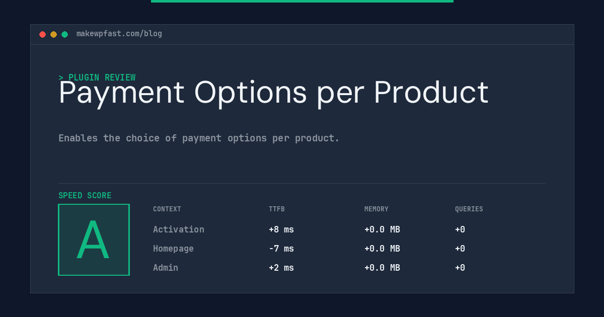 Payment Options per Product - MakeWPFast