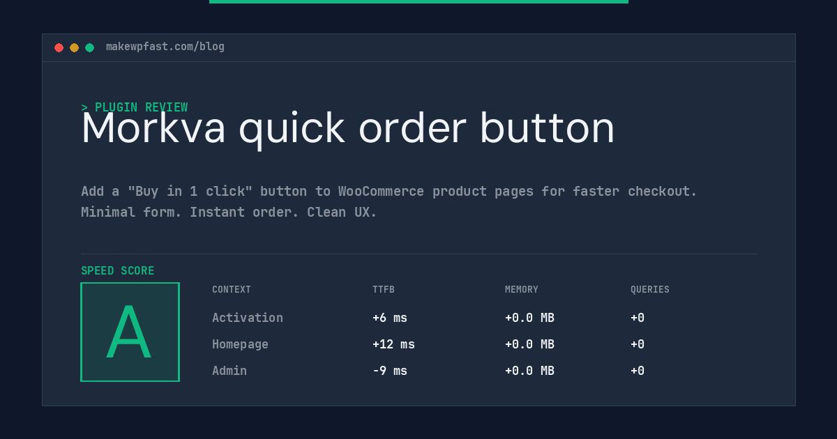 Morkva quick order button - MakeWPFast