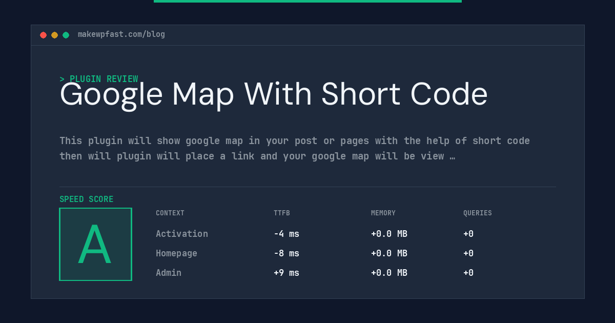 Google Map With Short Code - MakeWPFast