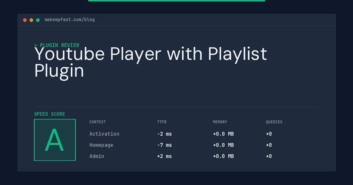 Youtube Player with Playlist Plugin - MakeWPFast