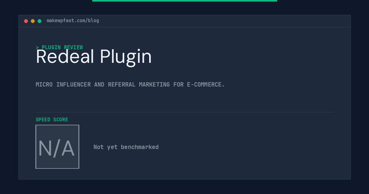 Redeal Plugin - MakeWPFast