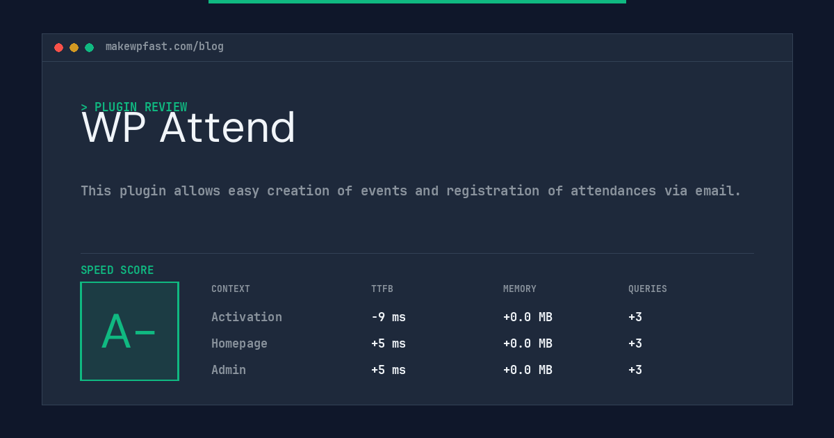 WP Attend - MakeWPFast
