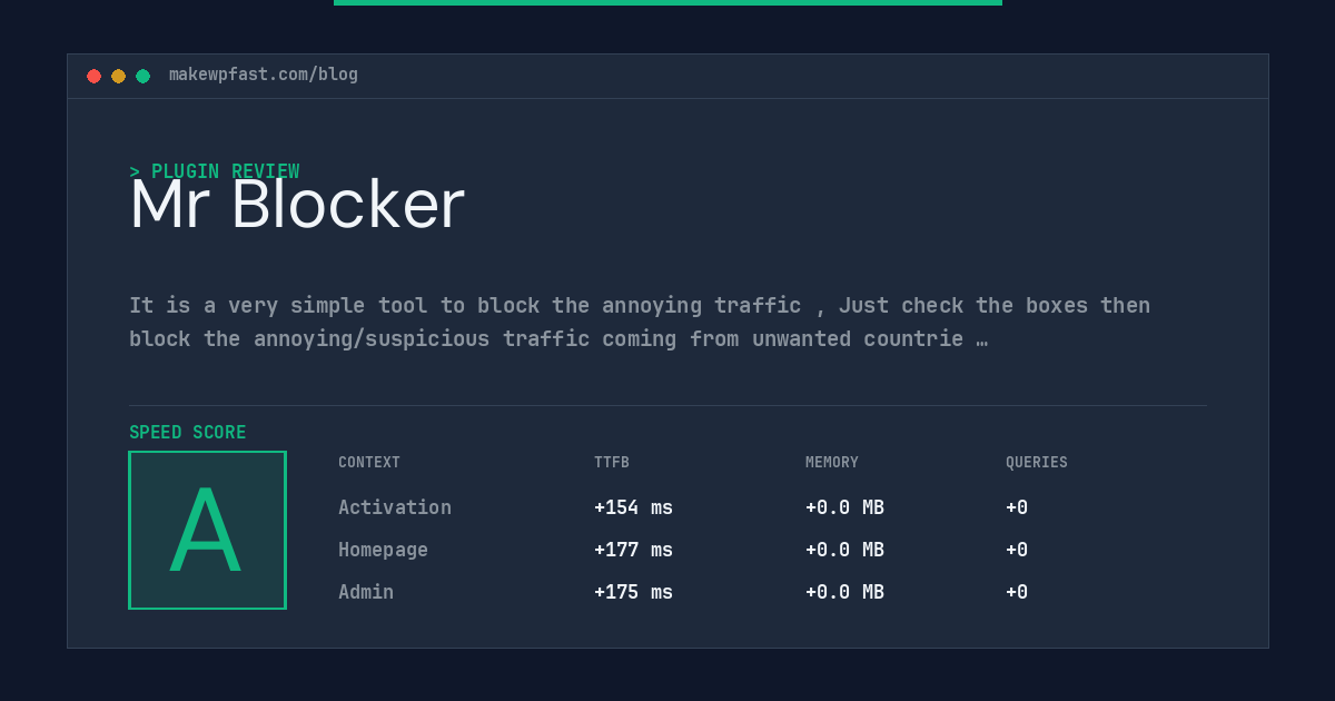 Mr Blocker - MakeWPFast