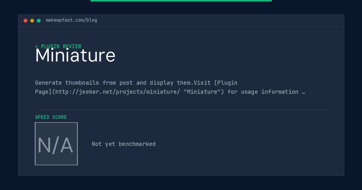 Miniature - MakeWPFast