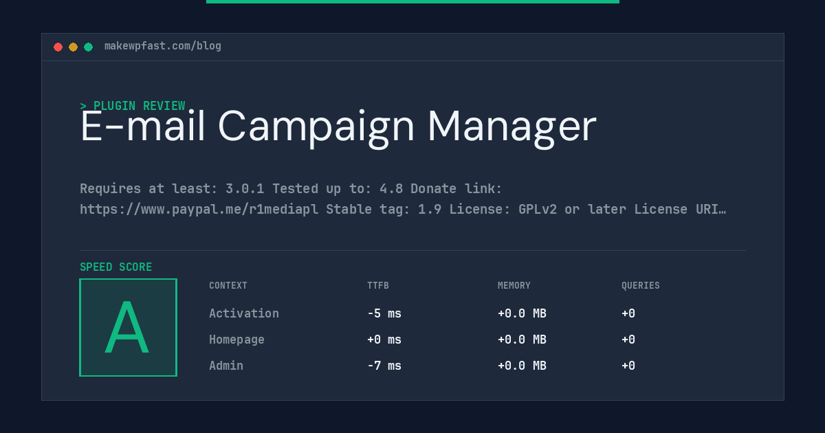 E-mail Campaign Manager - MakeWPFast