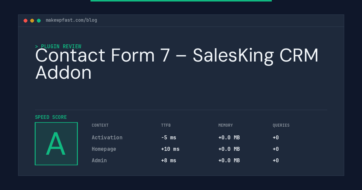 Contact Form 7 – SalesKing CRM Addon - MakeWPFast