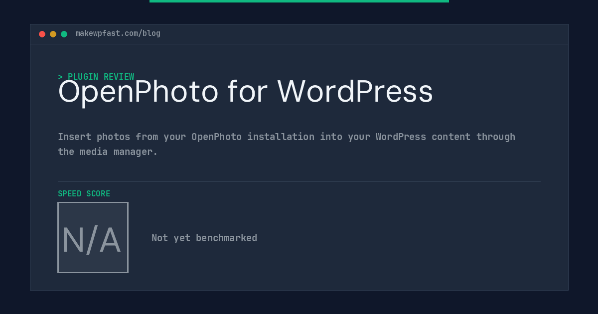 OpenPhoto for WordPress - MakeWPFast
