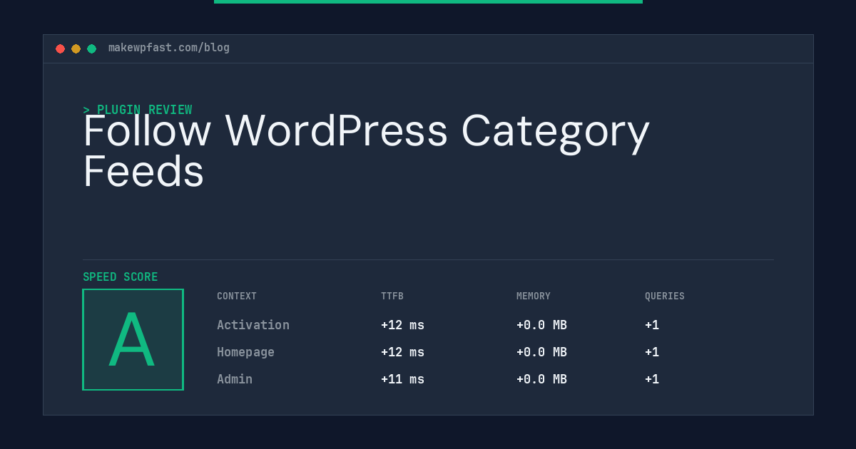 Follow WordPress Category Feeds - MakeWPFast