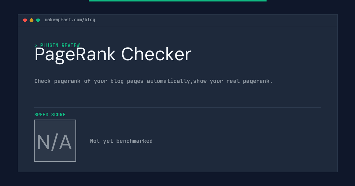 PageRank Checker - MakeWPFast