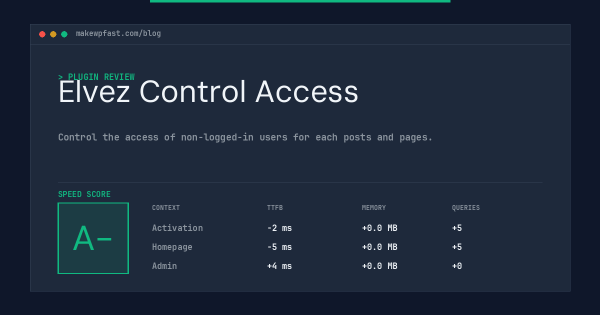 Elvez Control Access - MakeWPFast