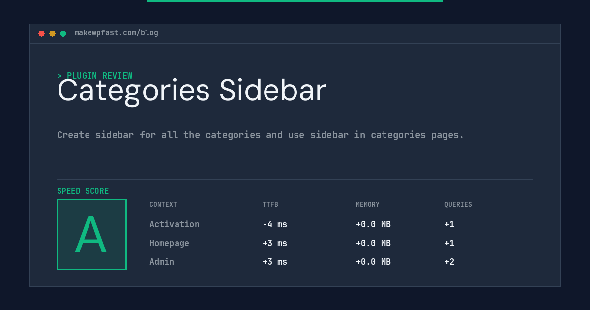 Categories Sidebar - MakeWPFast