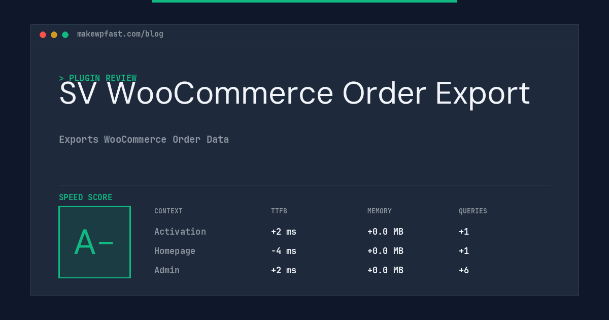 SV WooCommerce Order Export - MakeWPFast